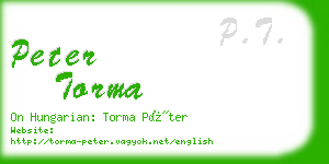 peter torma business card